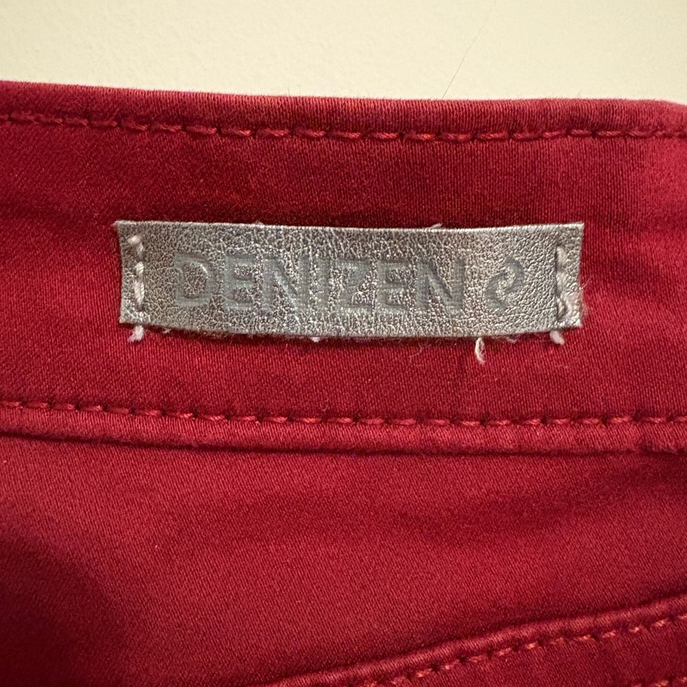 Denizen Levi’s Red High-Rise Ankle Skinny Jeggings Zipper Details Size 2 - Picture 7 of 13